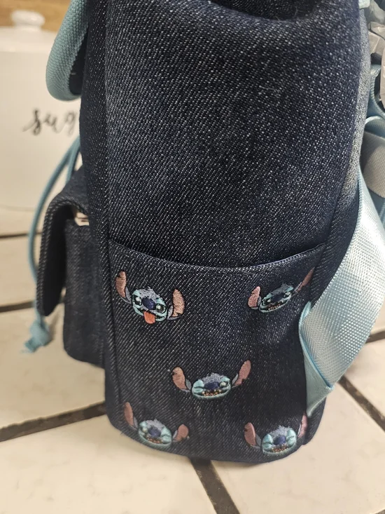 Disney Loungefly Stitch Embroidered Mini Backpack - Navy & Teal - Picture 3 of 5